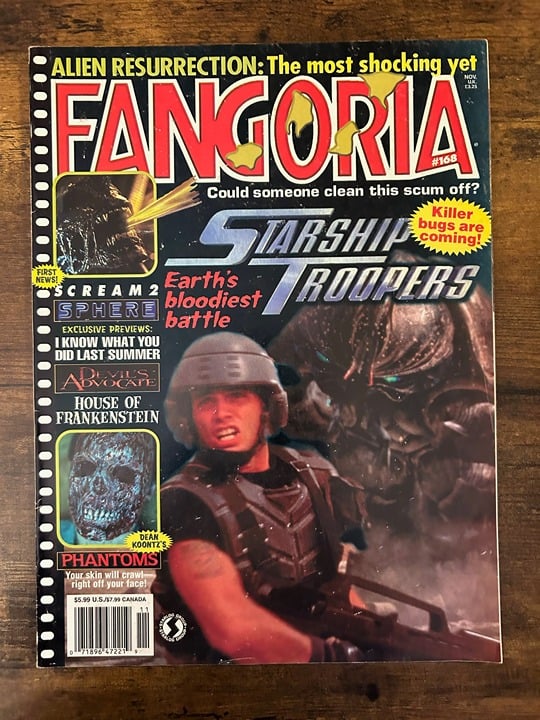 Fangoria #168 Horror Magazine 7.0 FN/VF Starship Troopers Scream 2 Aliens gW97dxZ7P