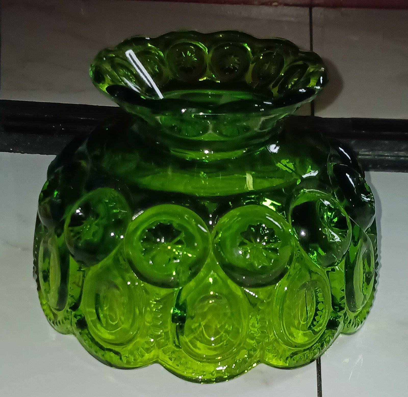 VINTAGE GREEN GLASS LIGHT SHADE PnYDnR3BN
