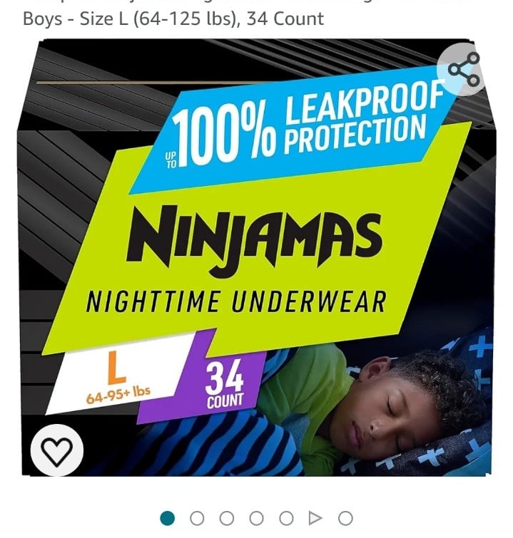 ninjamas nighttime Bedwetting underwear Large Medium or Small LVAcSDaZ4