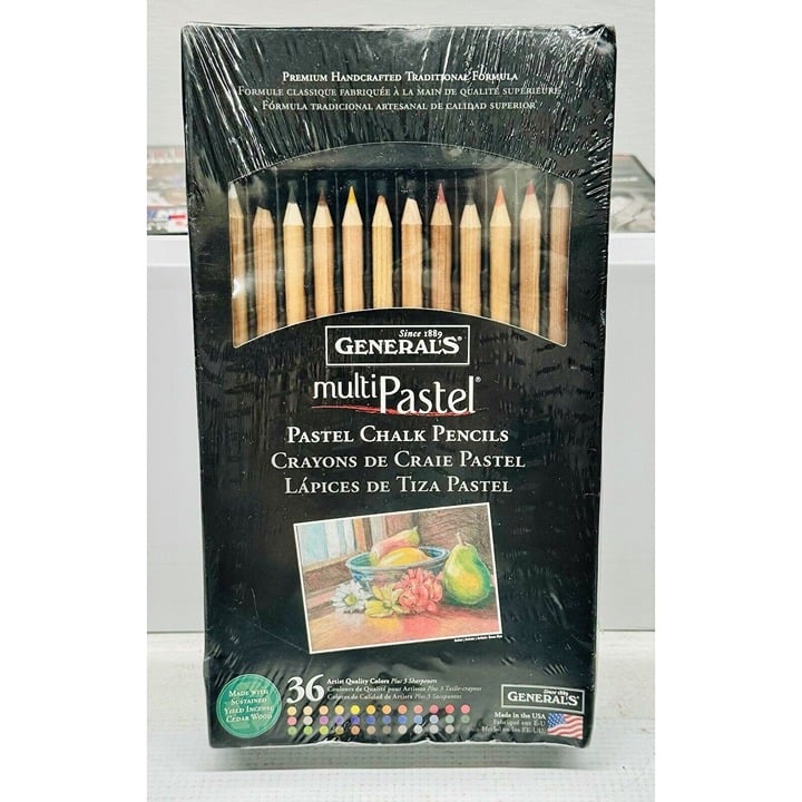 General´s Pencil MultiPastel Chalk Pencils 36/Pkg Assorted Colors - NEW! SEALED! hUECglE7a