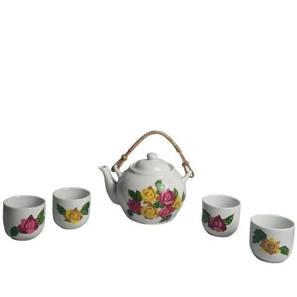 Pink and Yellow Floral Tea Set by Pier One Imports nIL2mdLTG