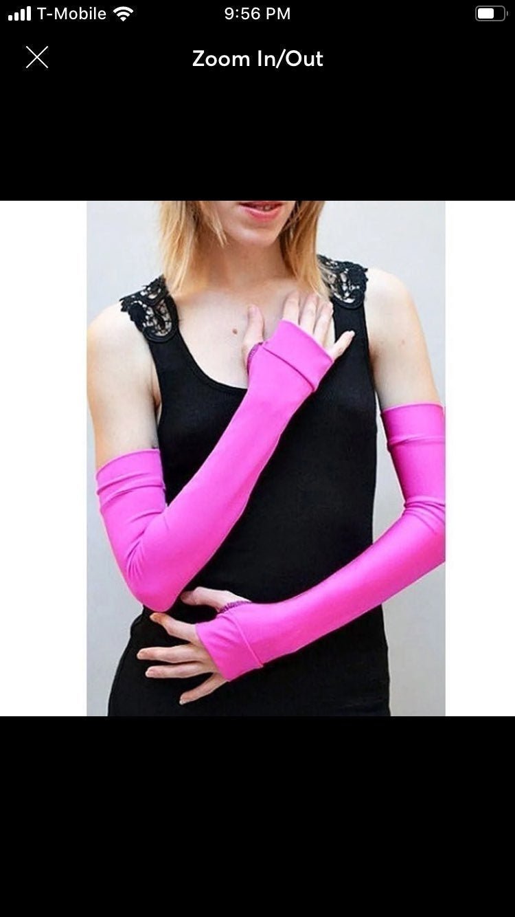 Pink Spandex Gloves Costume Arm Warmers Spandex Armwarmers Anime Cosplay Psy Edm mLYnzQV5x