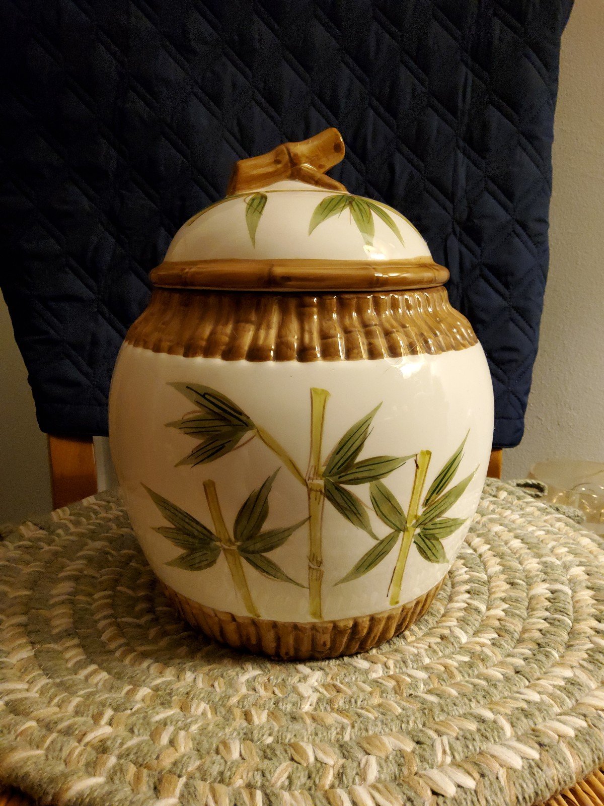 Bamboo ceramic cookie/ginger jar QjCWVzwGc