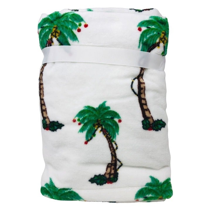 Tommy Bahama Home Hula Days Set of 2 Christmas Hand Towels Palm Trees Print IE00wfTxx