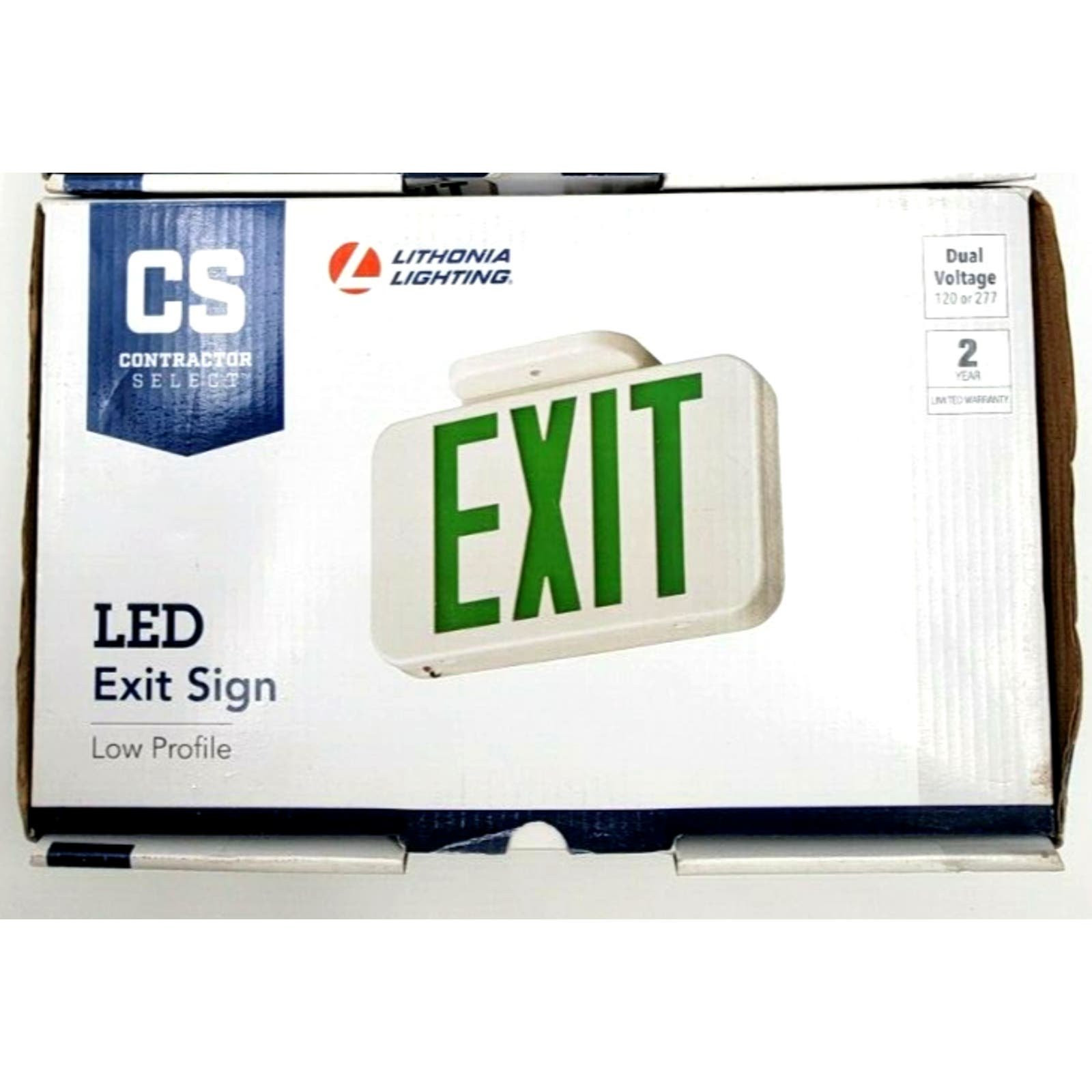 Lithonia Lighting Green LED Emergency Exit Sign 120 Volt Battery Backup HcOzGVZZ1