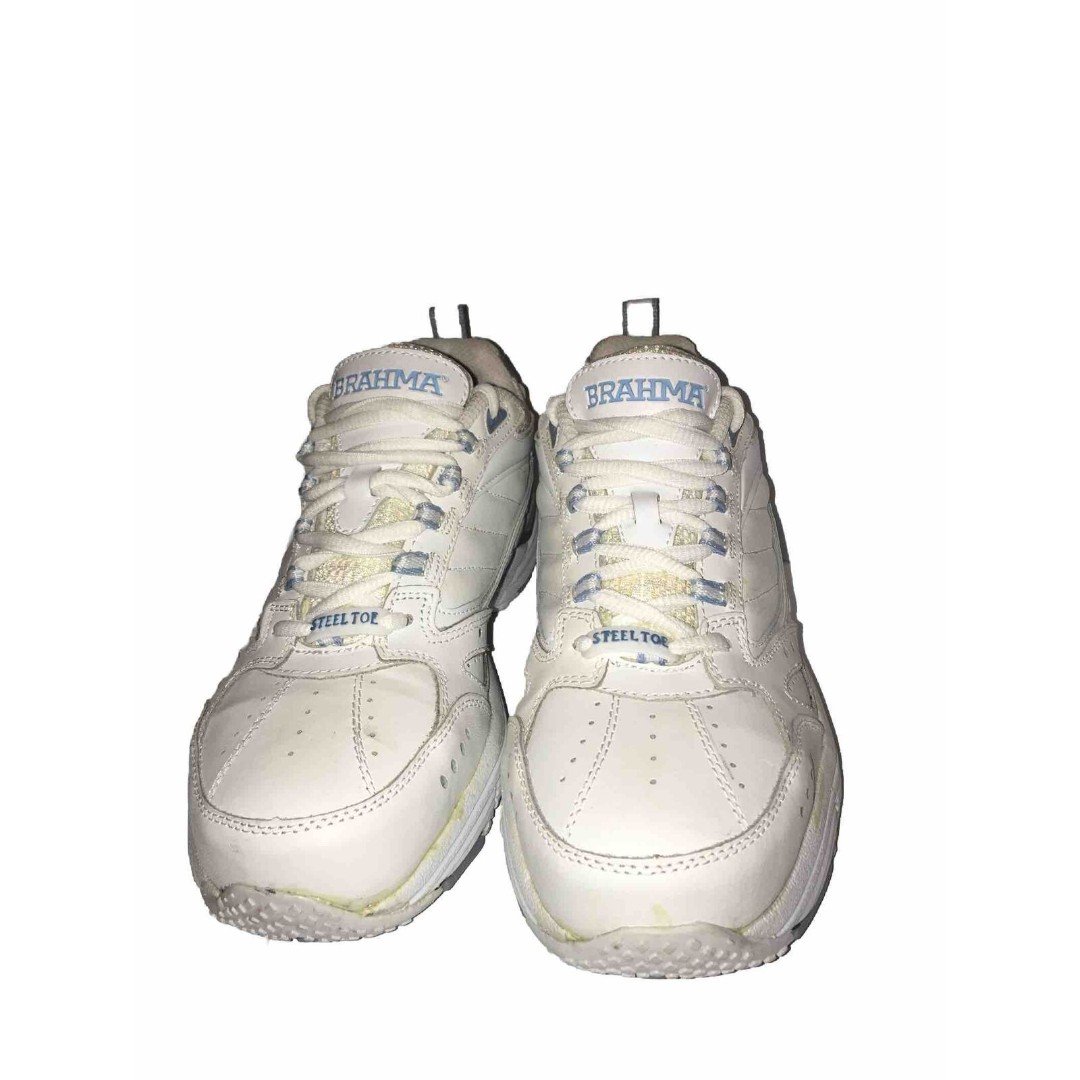 Brahma Womens Steel Toe Shoe White On White Size 9 Oil & Slip Resistant Sneakers OLVBJuMuZ