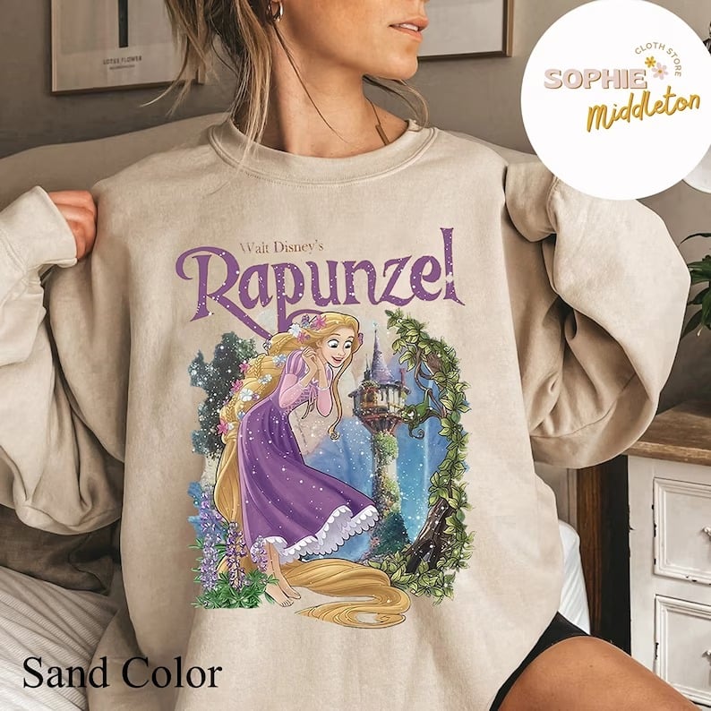 Vintage Disney Tangled Rapunzel Disney Princess Sweatshirt NdyUgfAqu