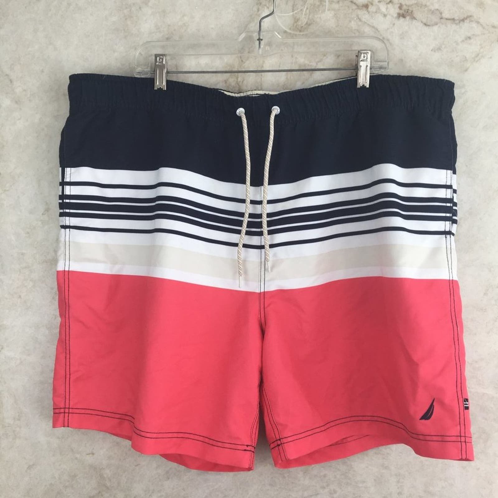 Nautica Men´s XXL Blue White Pink Swimming Shorts Size XXL IyKWnOuvi