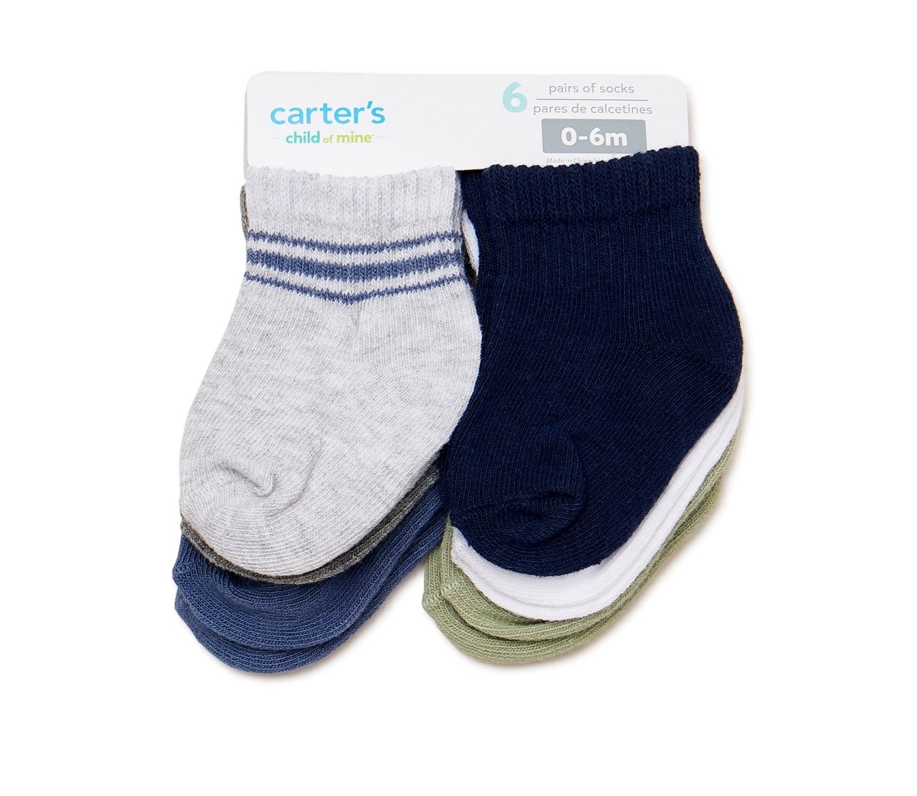 NWT Carters Baby Boy 6 Pack Of Socks Size 0-6 M Hh4O31EHf