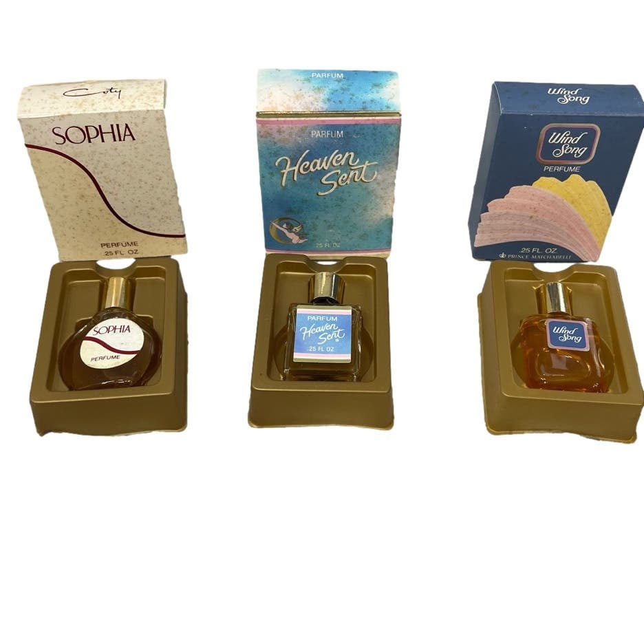 Vintage Perfume Collections Bundle Mini Sophia Heaven Sent Wind Song grsNa5BaQ