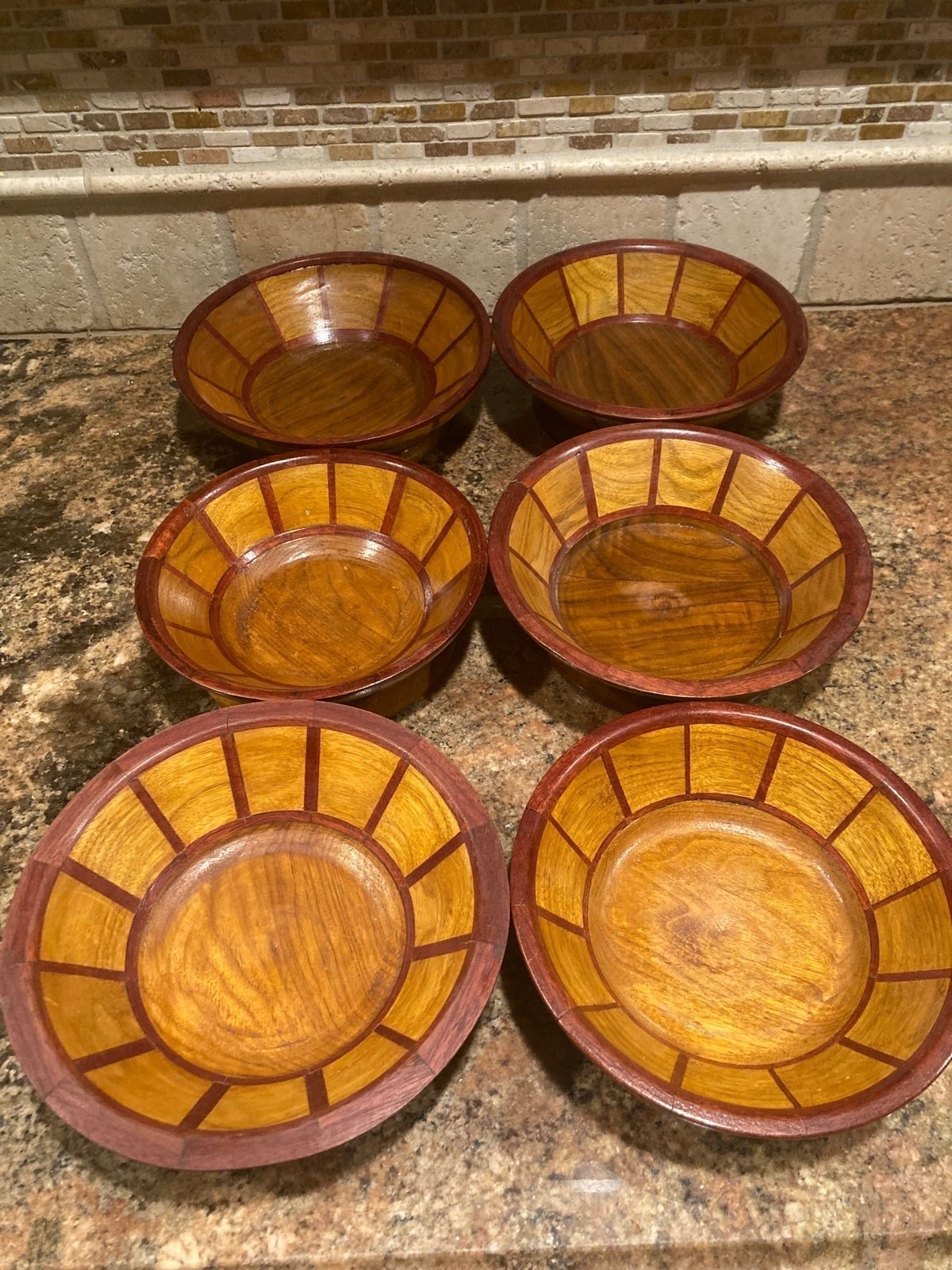 Artisan Wooden bowls inlaid mahogany custom set hUgveIZ1X