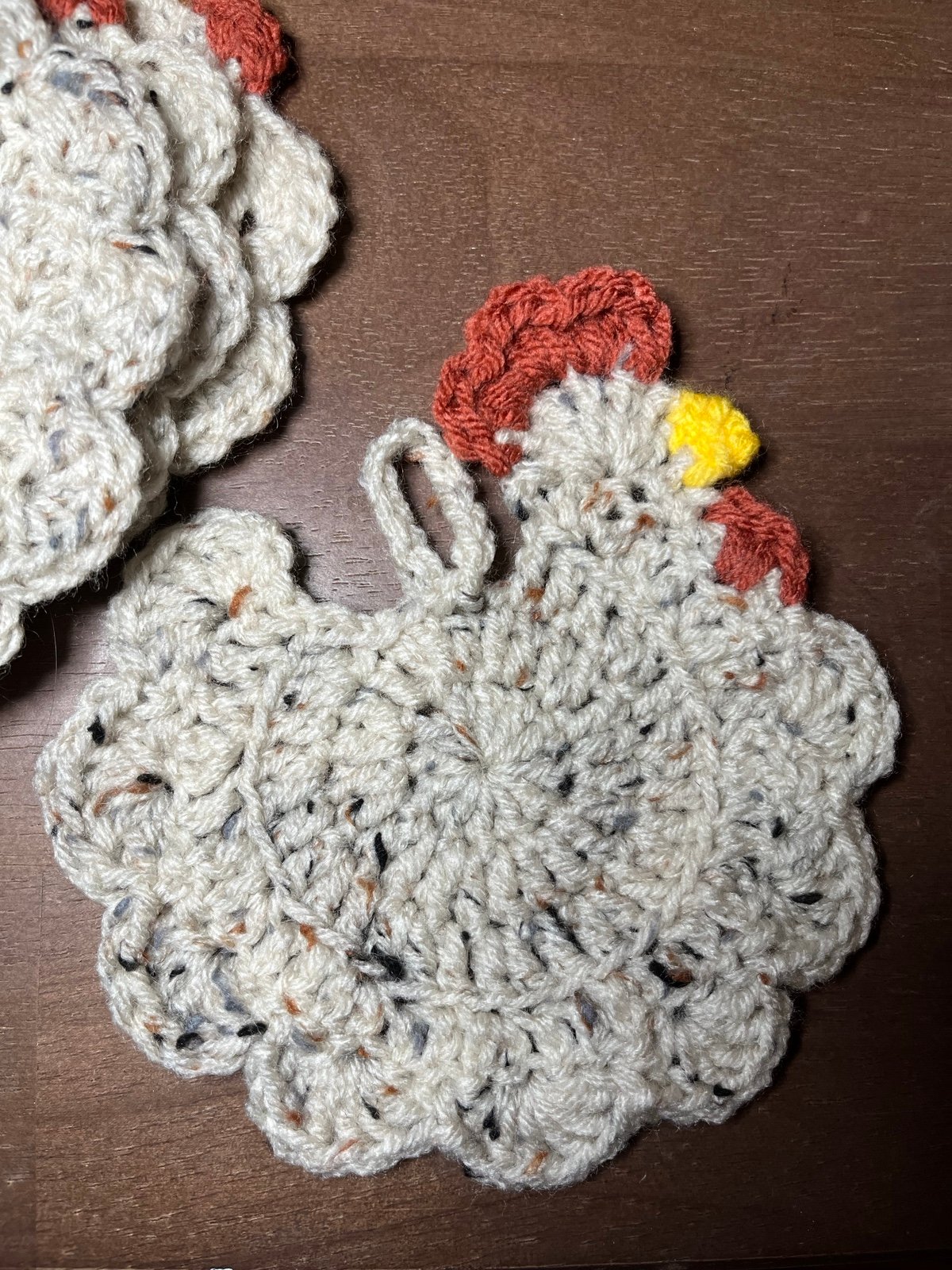 Crochet chicken coasters set of 4 IpP2zHCge
