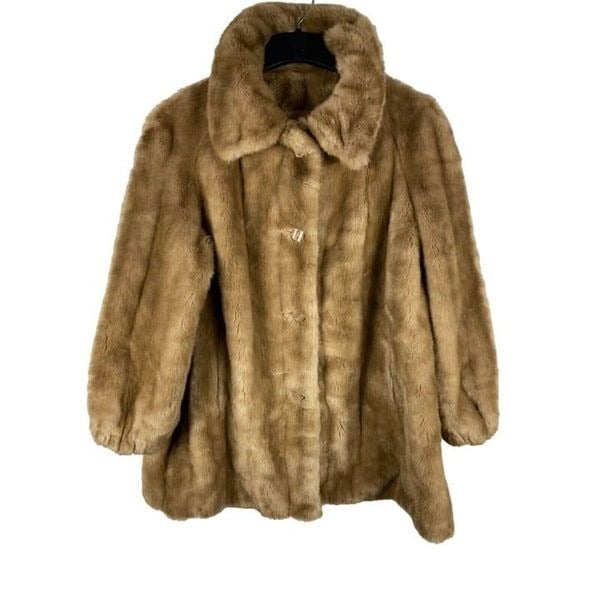Vintage Tissavel Faux Fur Jacket Brown Women´s A310 KMwzWOylS