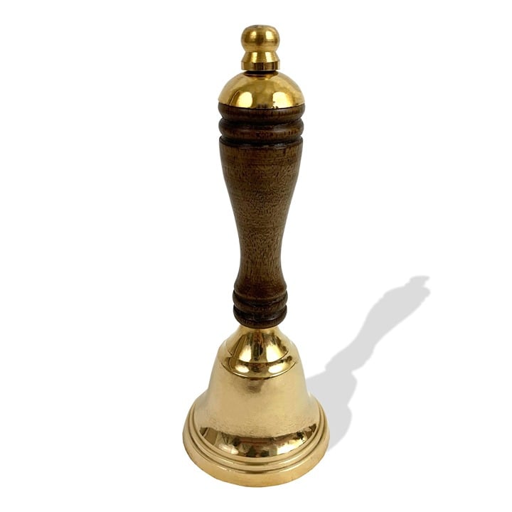Beautiful Solid Brass Wooden Handle Brass Bell 6