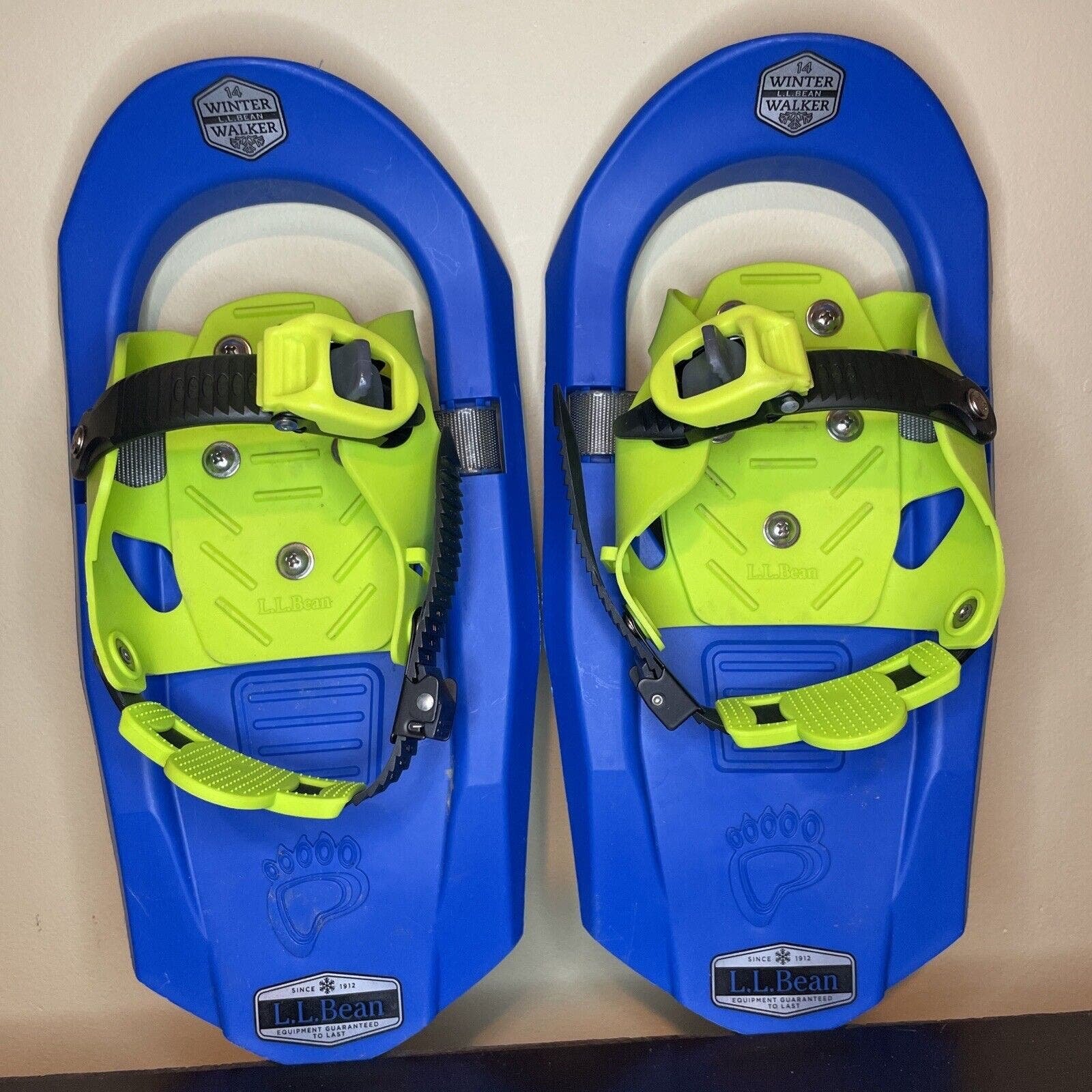 LL Bean Winter Walker 14 Kids Snowshoes Green & Blue EXCELLENT Condition pyl0Sk09k
