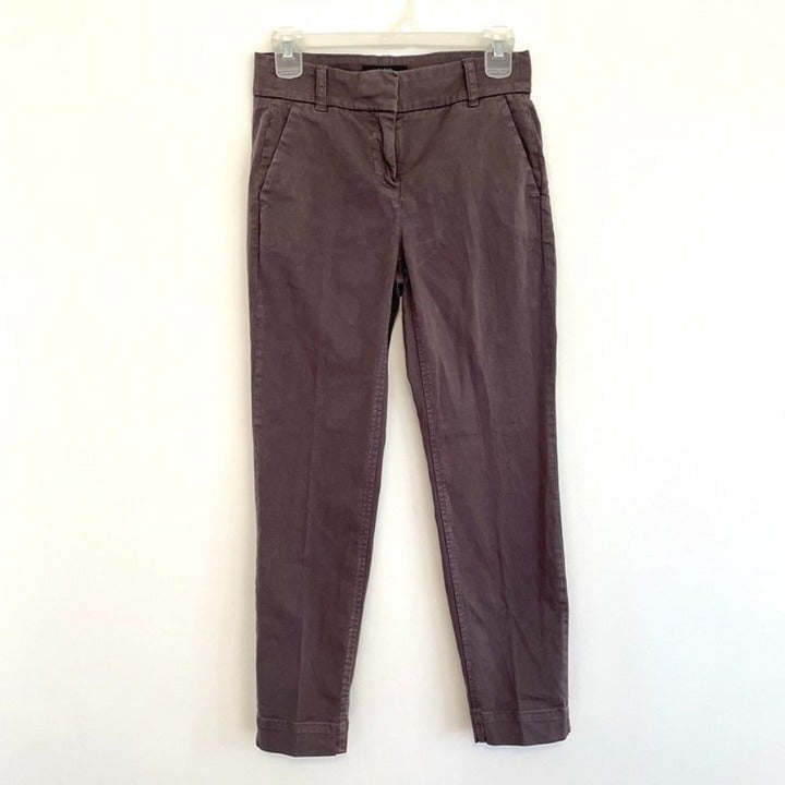J. CREW Cropped Pant Stretch Chino Solid Gray Pleated Cotton Crop Skinny Chinos GmxHJ777U