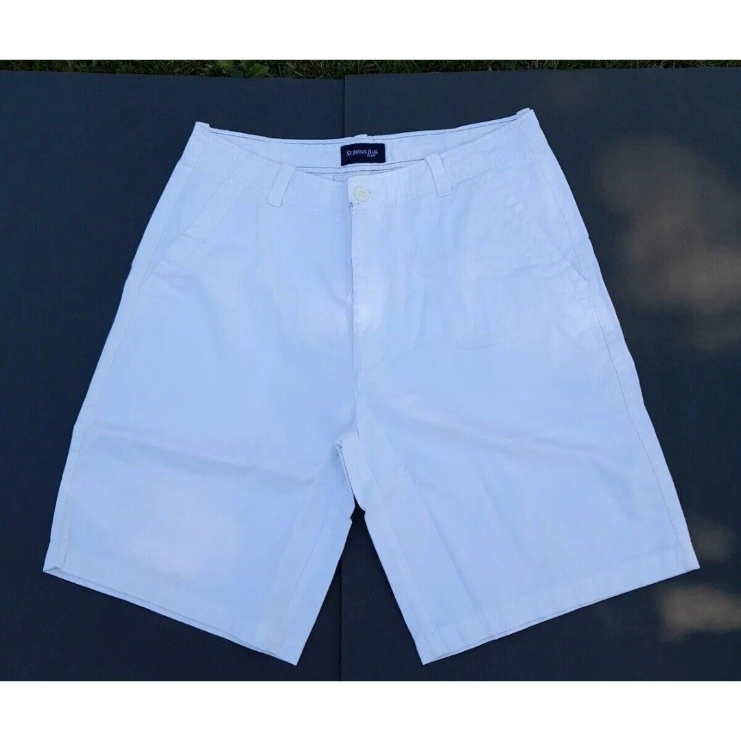 St Johns Bay Mens Chino Shorts Comfort Size 34 White GKjLSIvNG
