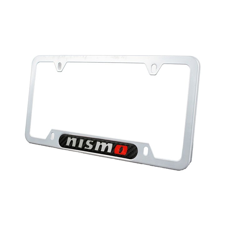 BRAND NEW UNIVERSAL 1PCS NISMO SILVER LICENSE PLATE FRAME iTGyEHpnd
