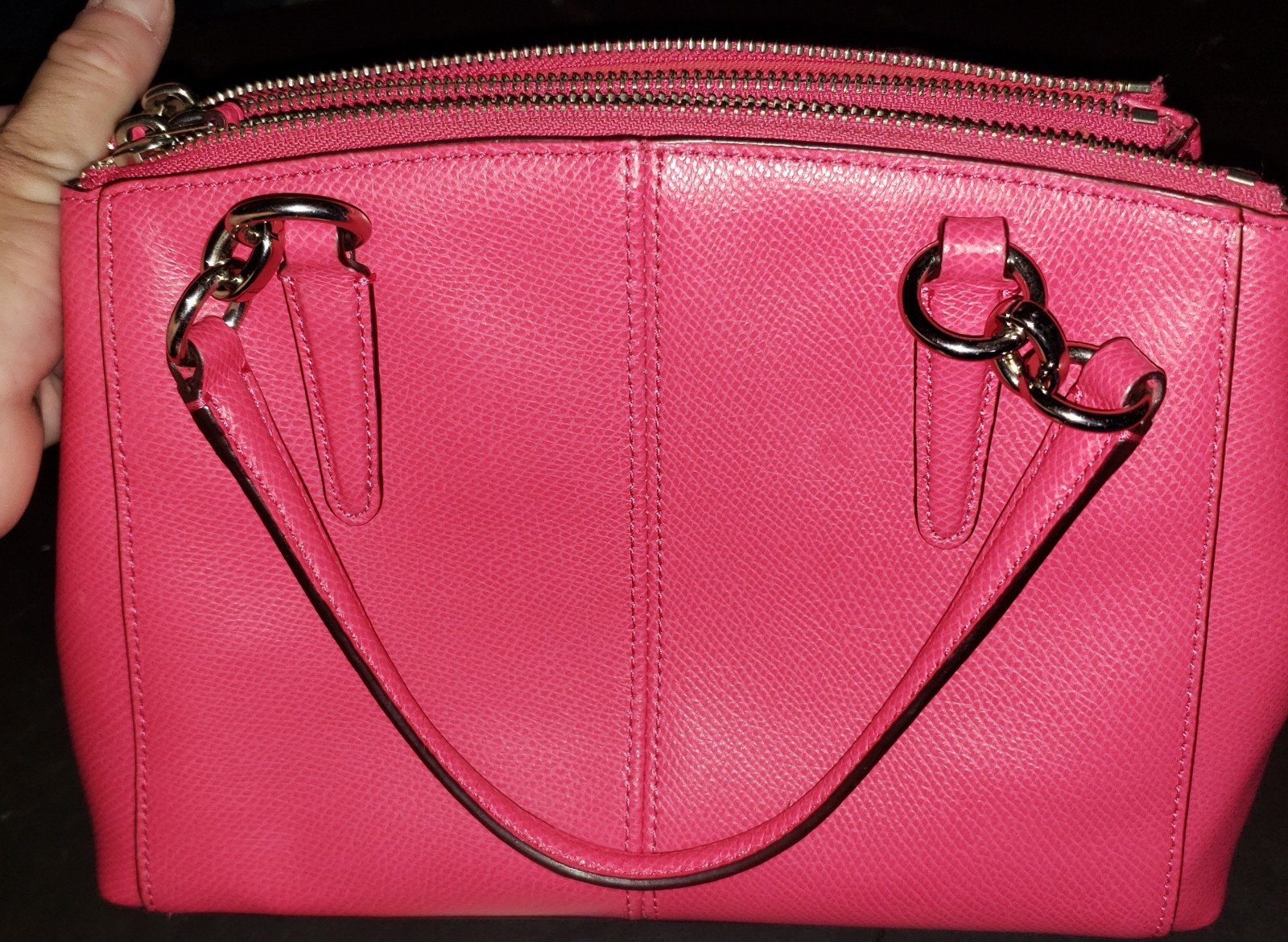 Coach Mini Christie leather bag hot Pink He9ZTh1e7