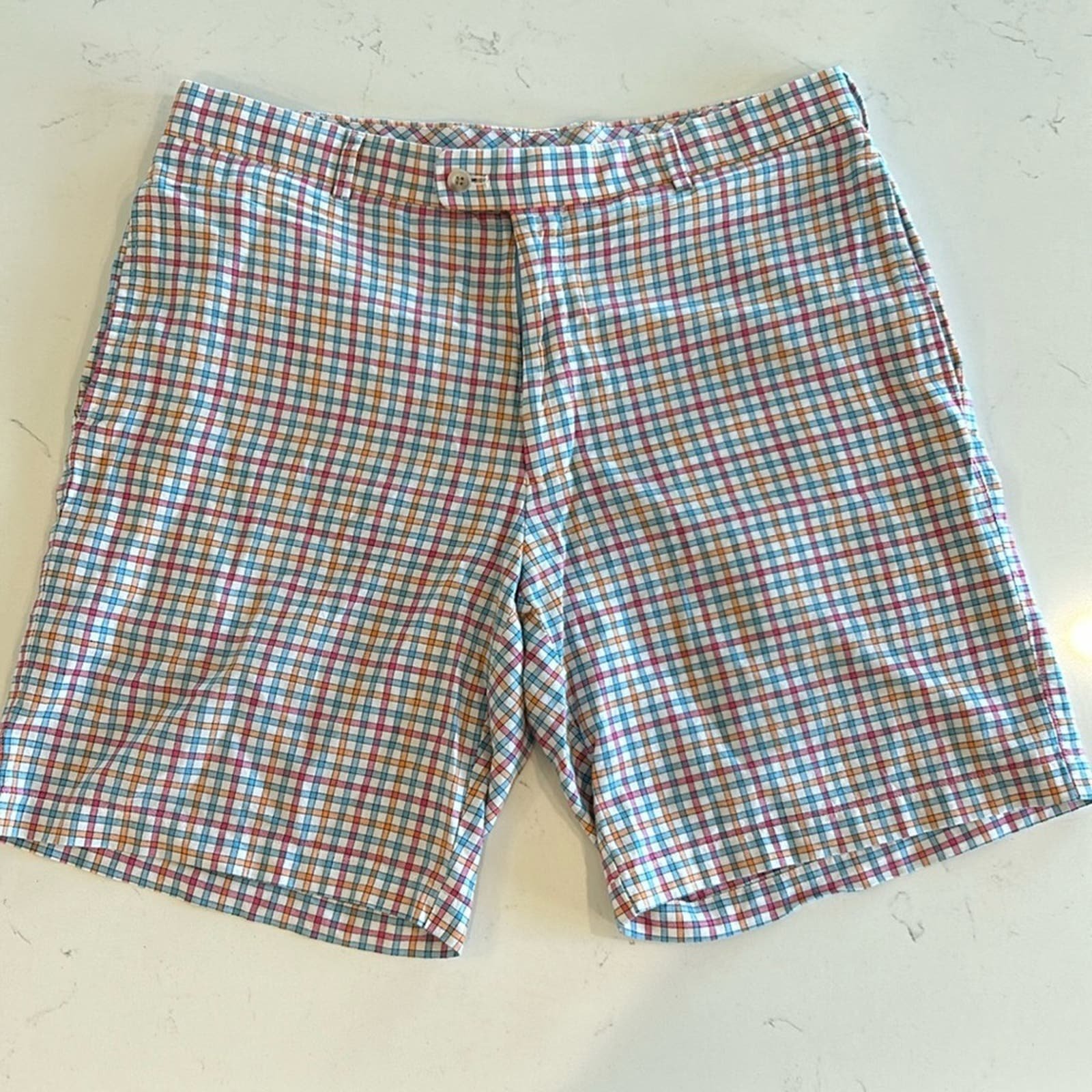 Peter Millar Colorful Plaid Cotton Shorts Mens 36 JvtK7CrBZ