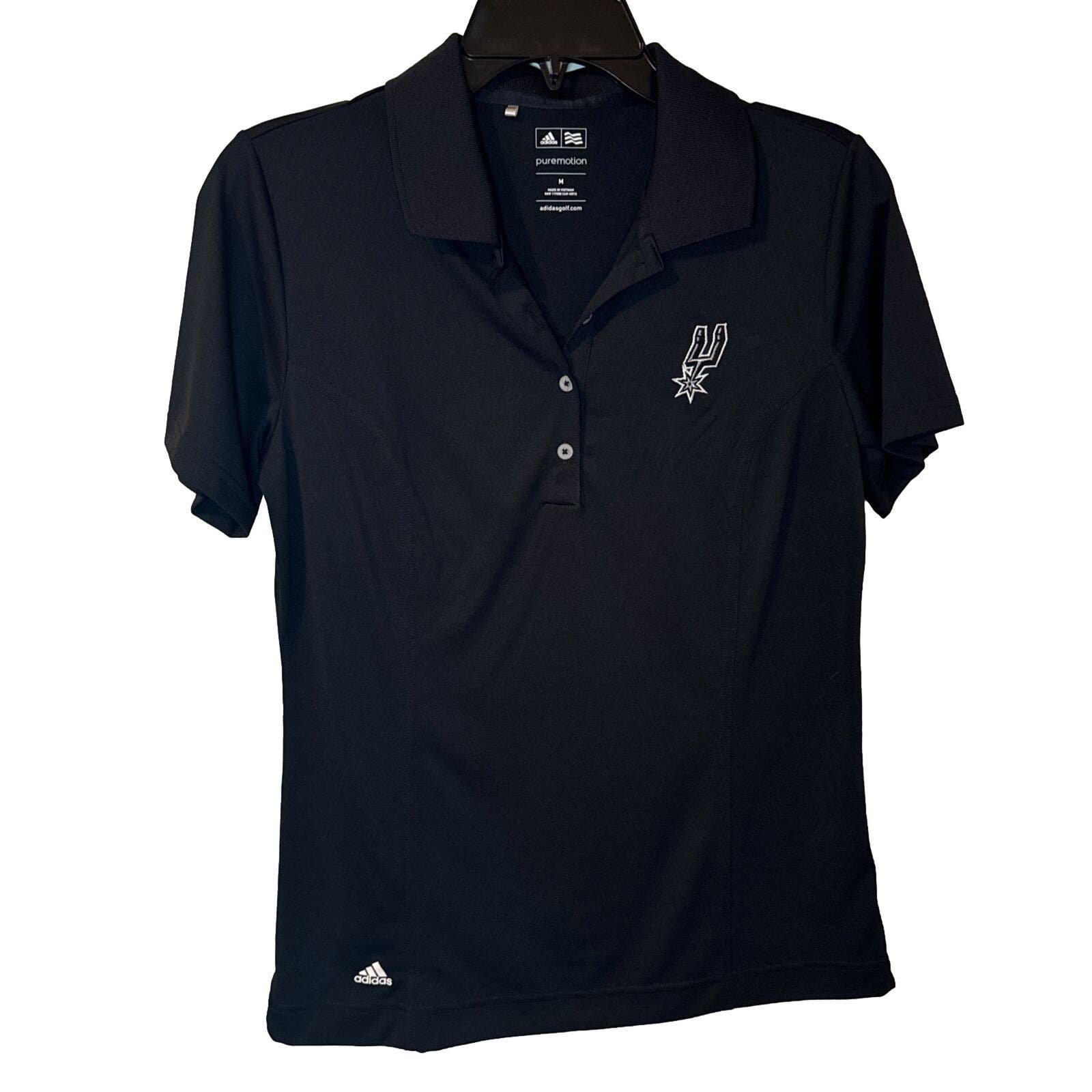 San Antonio Spurs Black Polo Shirt Women’s M Adidas Golf Puremotion Short Sleeve JK4FQtfUQ