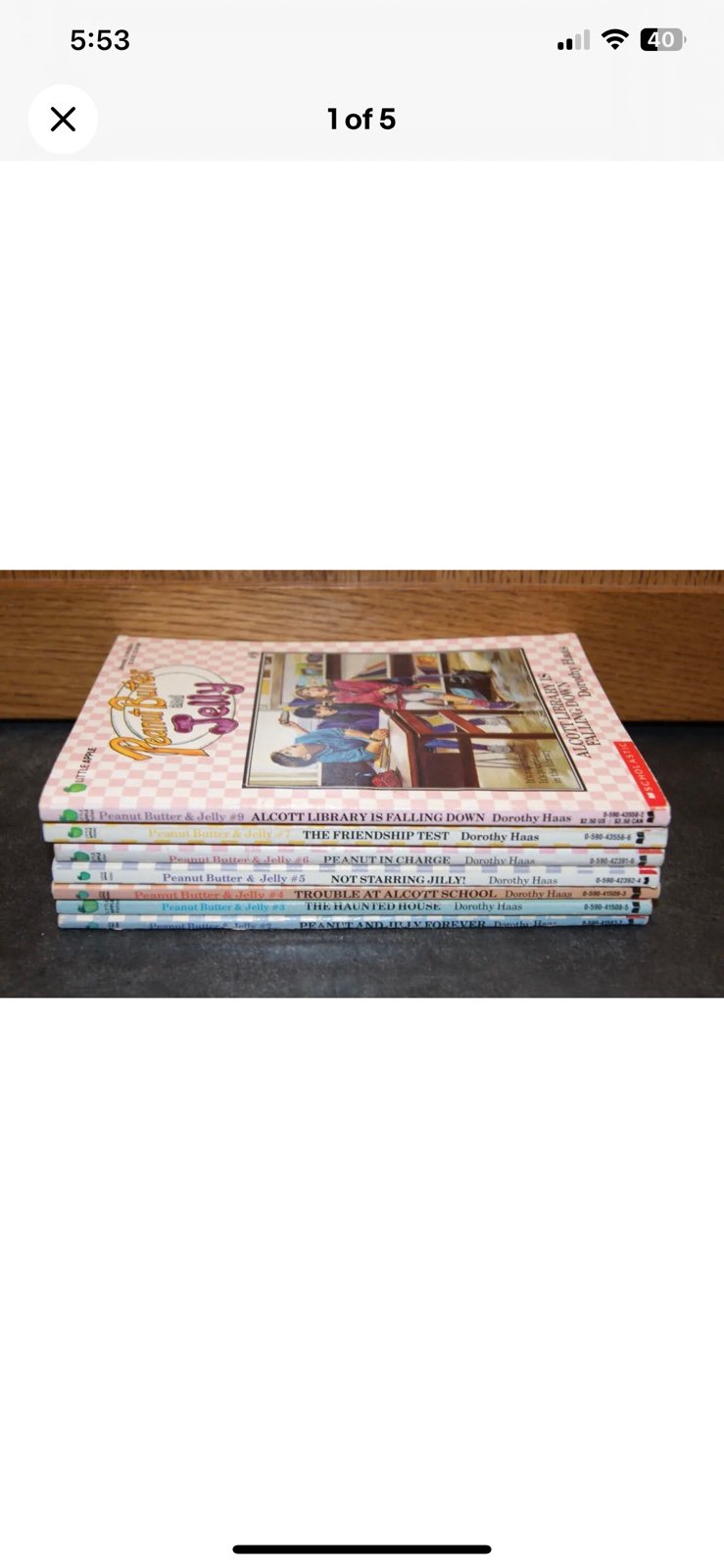 Near Complete Set  - Lot of 7 Peanut Butter and Jelly books by Dorothy Haas YA pfiU1Yw4w