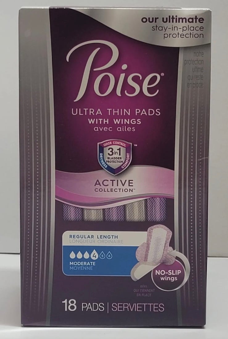 2 boxes Poise Active Collection 18 count each Moderate #4 Pads Leaks rZepVs9Ca