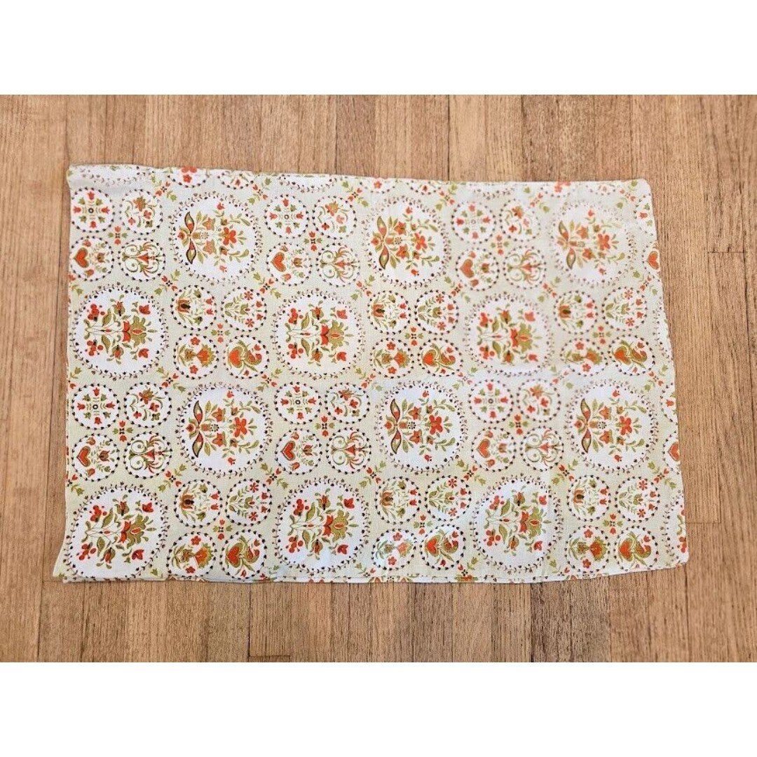 Vintage 70´s Retro Orange and White Bird Flower Heart Pillowcase ieEcNloAL