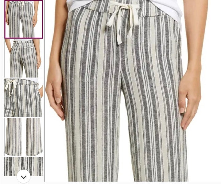 Caslon Medium Khaki Colors, Striped Cropped Trousers, Pants PfrAbAeqX