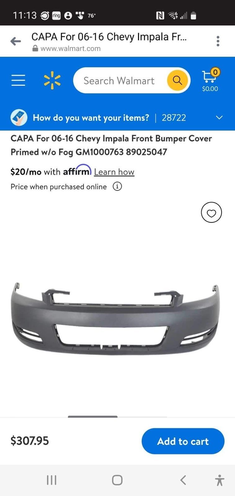 New! CAPA For 06-16 Chevy Impala Front Bumper Cover mi5pjfIZa