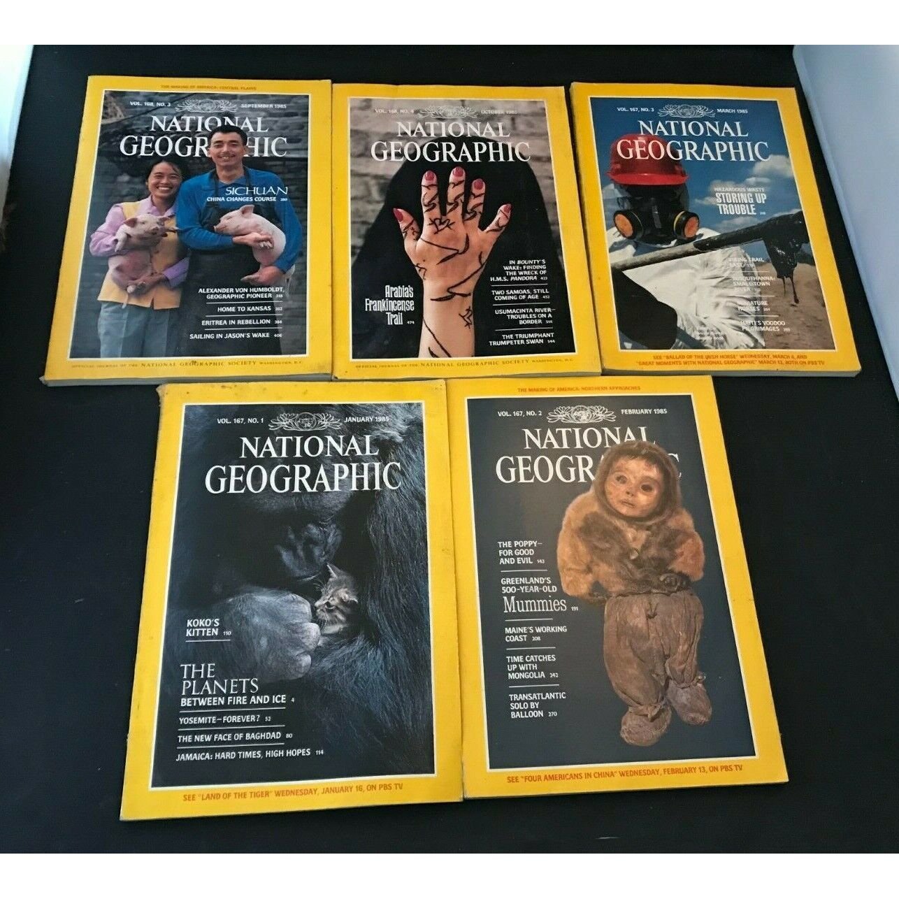 Lot of 5 National Geographic Magazines 1985 O1uwaa0Dr