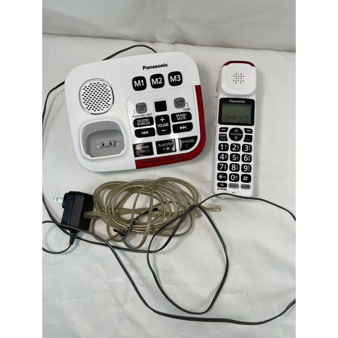 Panasonic KX-TGM420W Amplified Cordless Phone with Slow Talk Includes Cords ktBaqBnSo