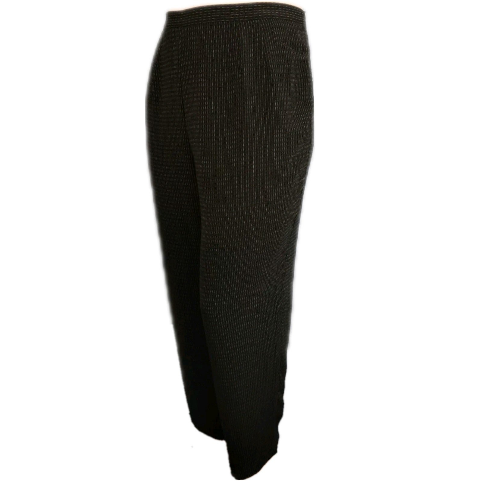 Sag Harbor Womens 24W Dress Pants Black White Flat Front Elastic Waist Pockets MJL0FBX37