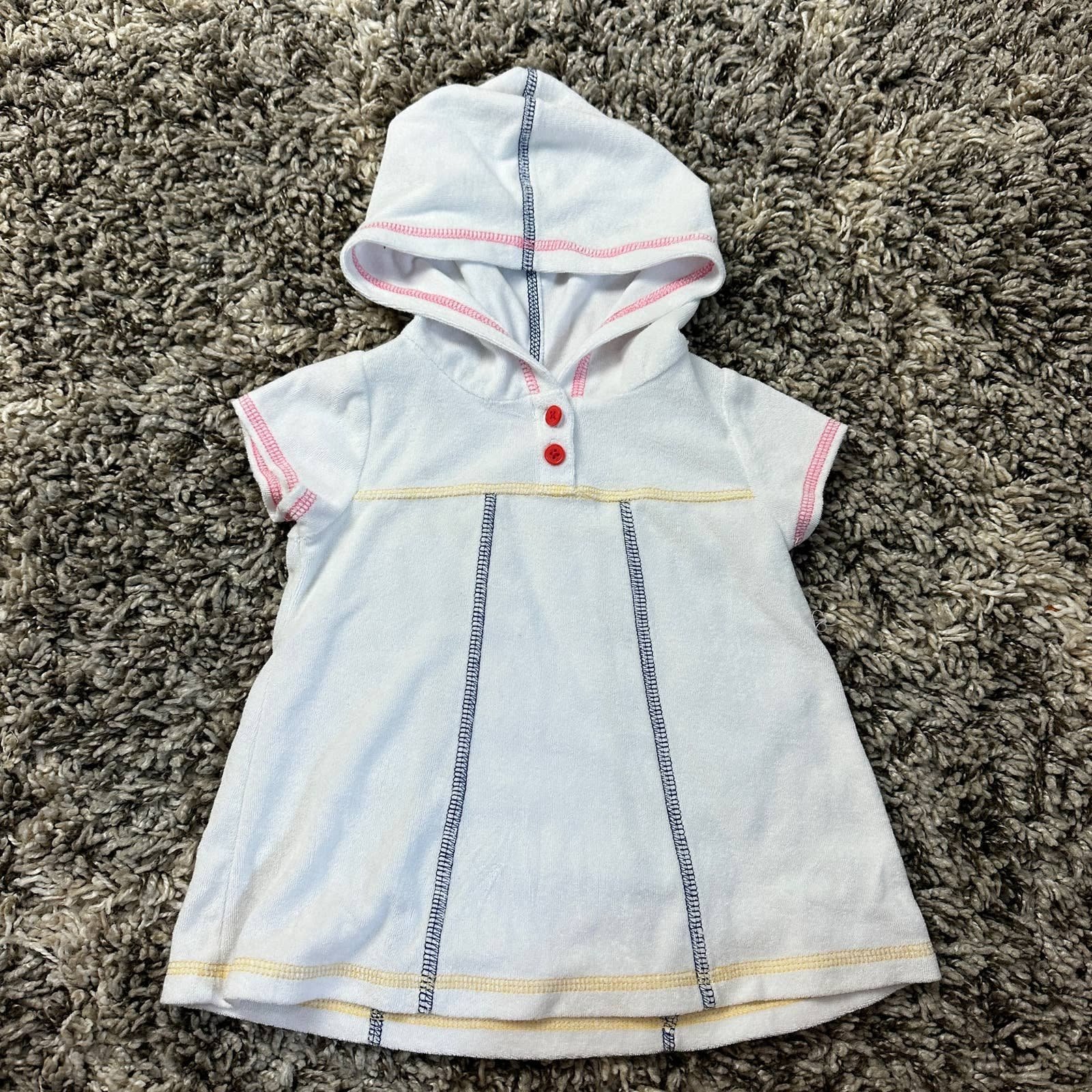 Hanna Andersson Toweling Hoodie Swim Coverup Dress Terrycloth Baby 6-12 Months ituW5H5T9