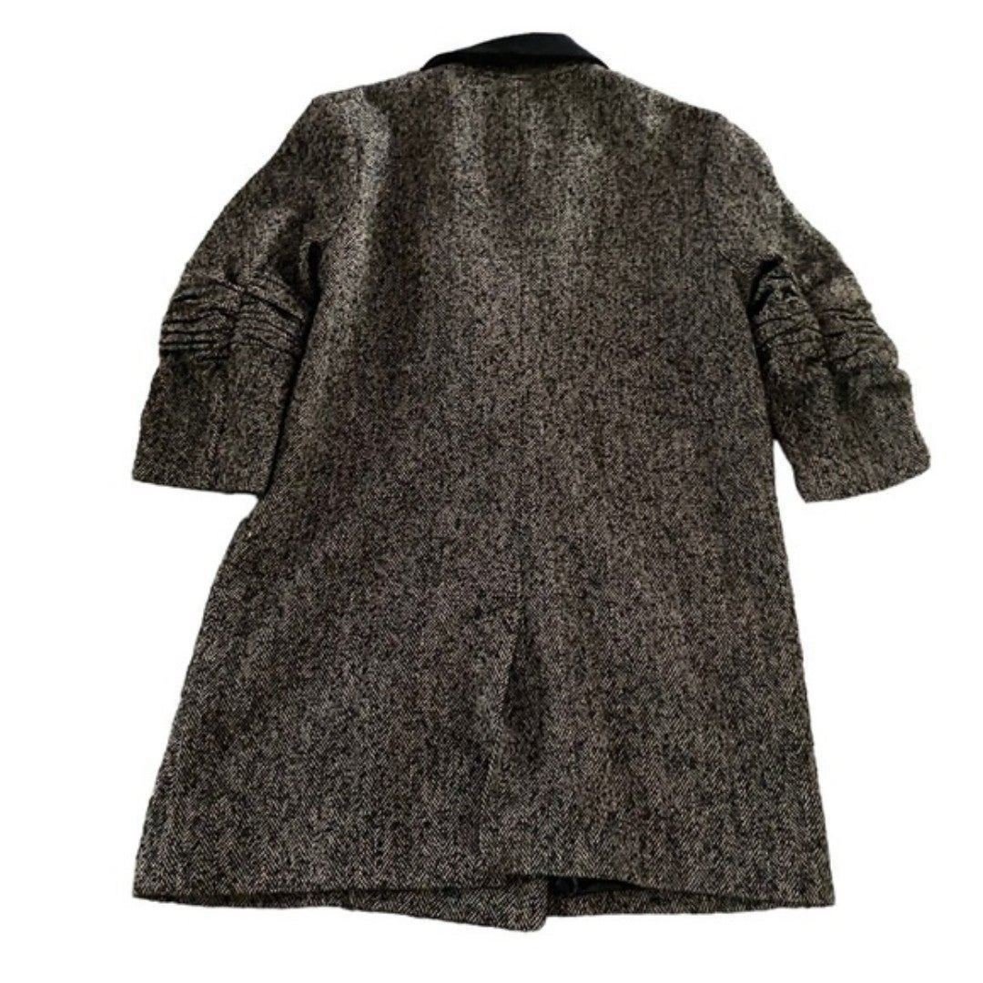 BB Dakota Women 3/4 Sleeve Tweed Coat Brown Black front closure button Size XS jZj8NMxwZ