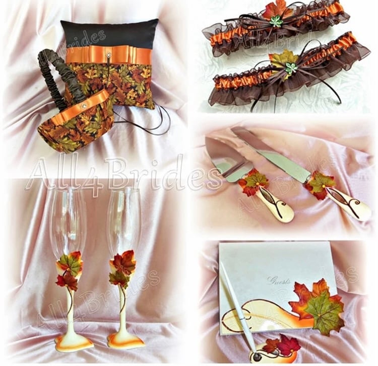 Fall leaves wedding accessories set ljsTeVJ9y