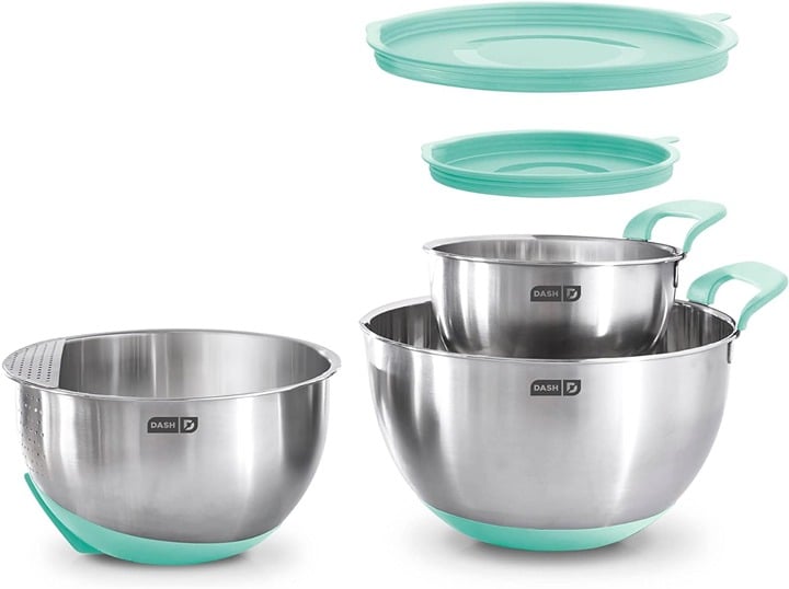 Stainless Steel Mixing Bowls with Lids, Silicone Non-Slip Base with Measuring mkiAmnf3J