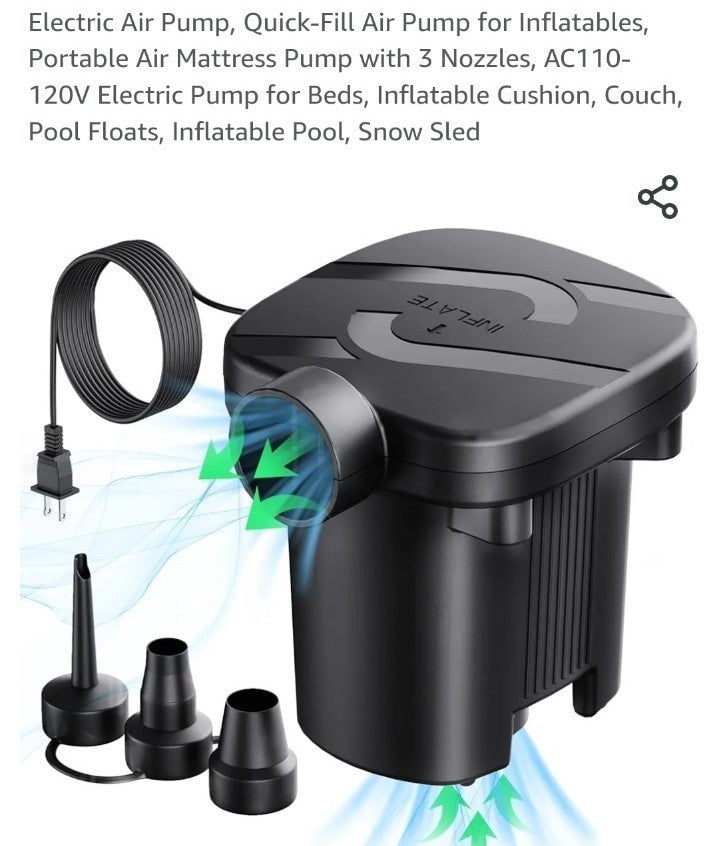 Electric Air Pump for Water Inflatables or Mattresses mGPOtaEYJ