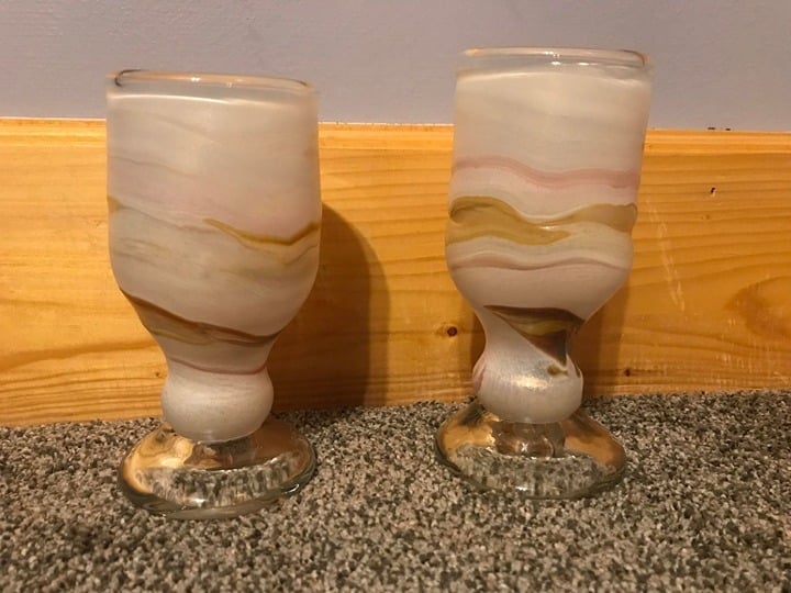 Handblown glass goblets, set of 2 JcW1NE41g