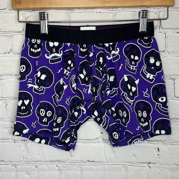 Meundies Men’s Skull Boxer Briefs Underwear Glow in The Dark Small New no tags HzYEksgpB
