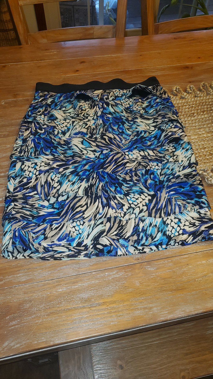 Alfani Woman´s Layered Blue Floral Skirt Sz 10 q2rJicD68