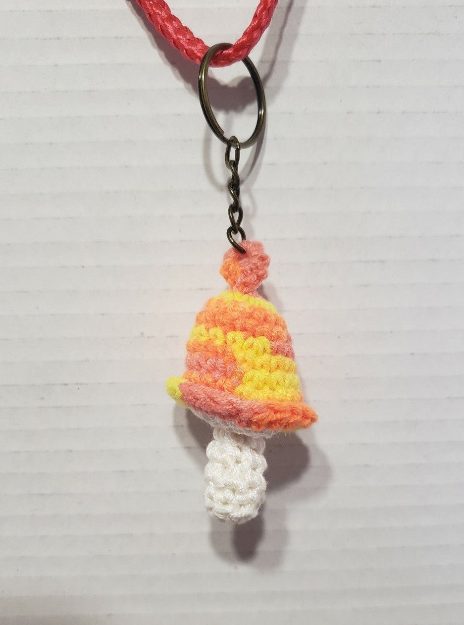 Handmade Crochet Mushroom Toadstool Keychain Jj5Rxtd55