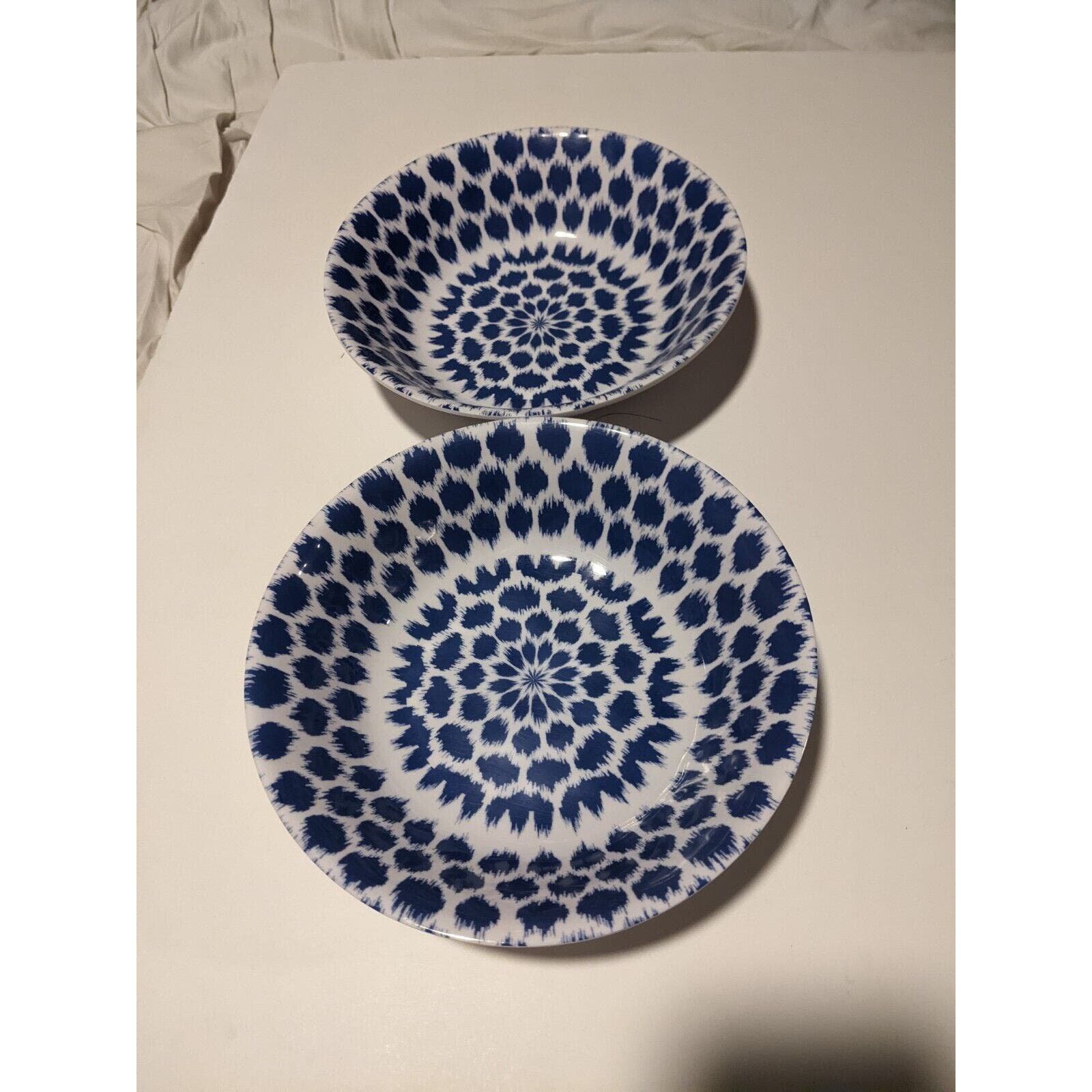 Waverly Tilt & Twirl Bowls Blue Floral Set of 2 Melamine n1s5lGGa6
