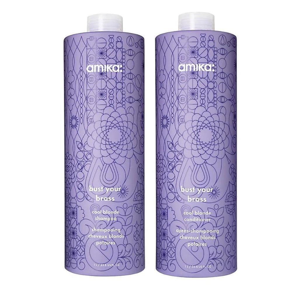 Amika bust your brass cool blonde repair shampoo& conditioner duo-33.8 oz ($150) MVJuan8pM