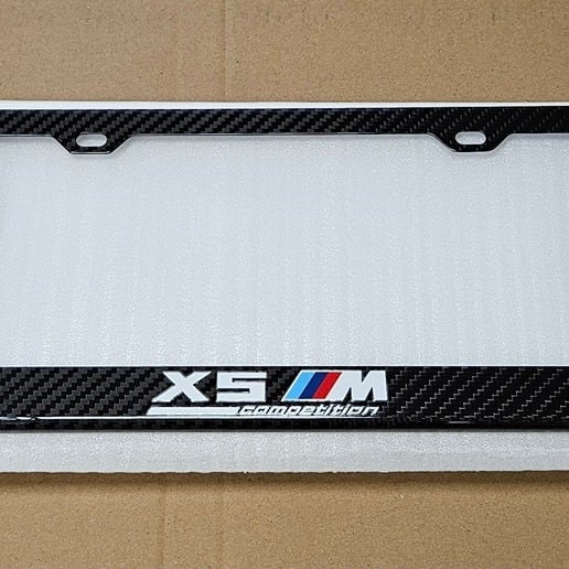 BRAND NEW UNIVERSAL 1PCS X5 M COMPETITION REAL CARBON FIBER LICENSE PLATE FRAME MkRD3Z2z9