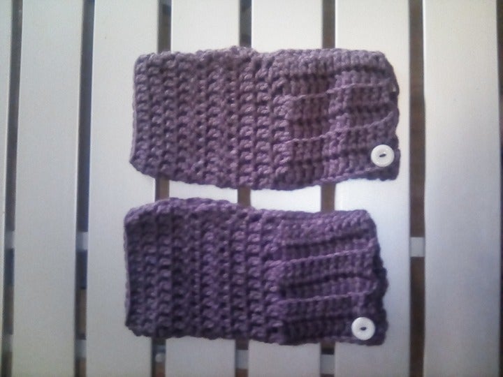 Handmade Crocheted Fingerless Gloves Purple JbbY6SDfp