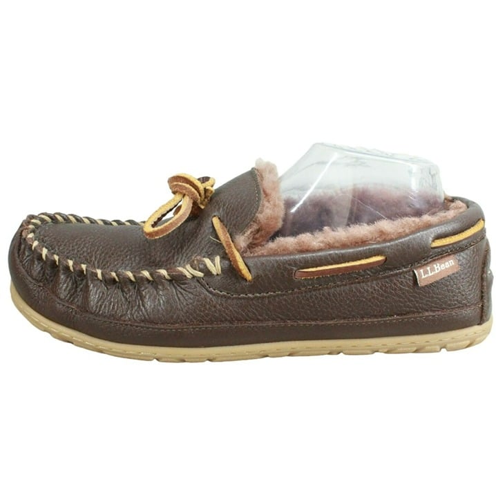 LL Bean Moosehide Men´s Brown Leather Wicked Good Moccasin Slippers Size 9 M INnkJzcIo