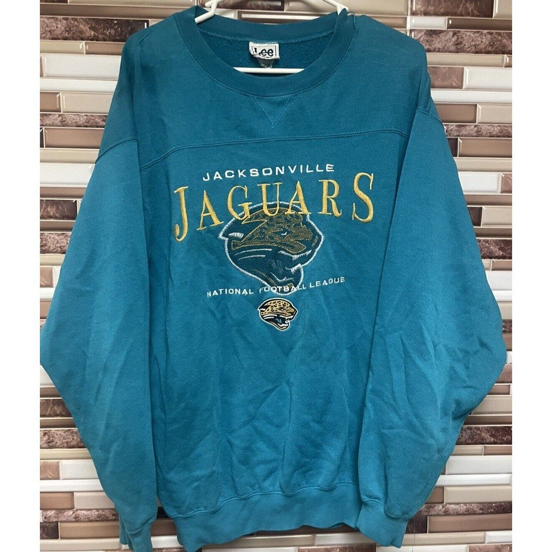 Vintage 90s Lee Sport Jacksonville Jaguars Crewneck Sweatshirt Blank Size Tag OVmHRALo3