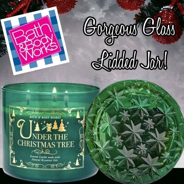 Bath & Body Works Under the Christmas Tree Glass Lidded Candle q6QF5LlSR