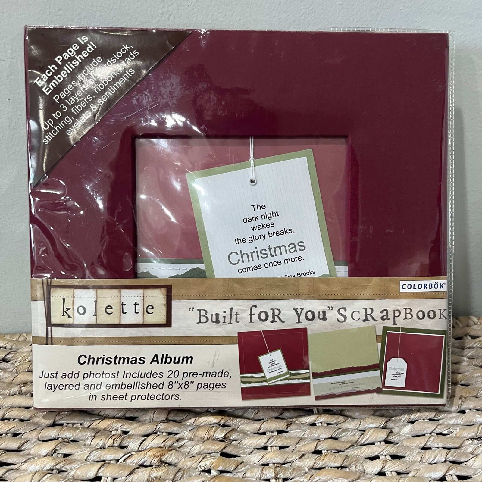 NEW COLORBOK 8X8 SCRAPBOOK ALBUM CHRISTMAS HOLIDAYS Kolette Built For You RED  G H7cdsnC10